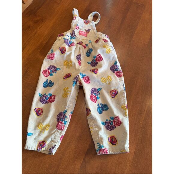 OshKosh B'gosh Other - Vintage Y2K 90s Oshkosh toddler floral overalls